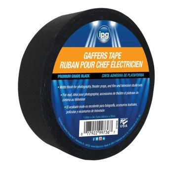 IPG 5638 Gaffer's Tape, 60 yd L, 1.87 in W, Black