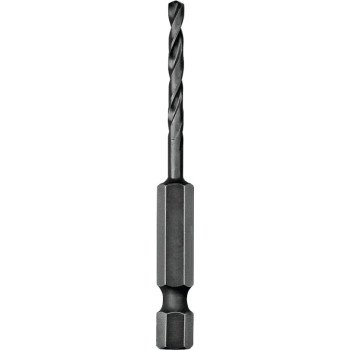 DEWALT DD5128 Impact Drill Bit, 7/16 in Dia, 4 in OAL, Spiral Flute, 1/4 in Dia Shank, Hex Shank