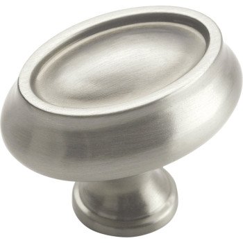 Amerock BP26127G10 Cabinet Knob, 1-3/16 in Projection, Zinc, Satin Nickel