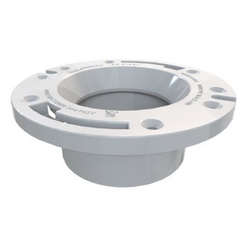 Oatey 43587 Closet Flange, 4 in Connection, PVC, White, For: Most Toilets