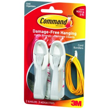 Command 17304 Cord Bundler, Plastic, White