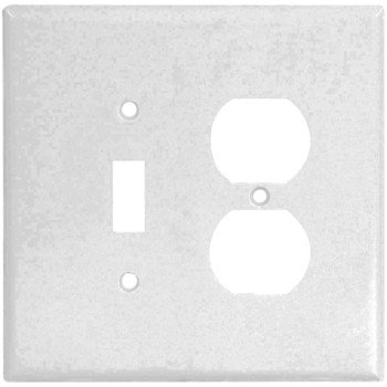 Eaton Wiring Devices 2148W-BOX Combination Wallplate, 4-1/2 in L, 4-9/16 in W, Oversize, 2-Gang, Thermoset, White