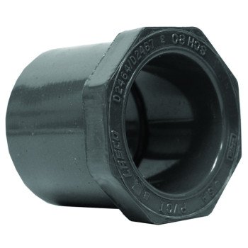 Lasco 837130BC Reducing Bushing, 1 in, Spigot x Slip, PVC, SCH 80 Schedule