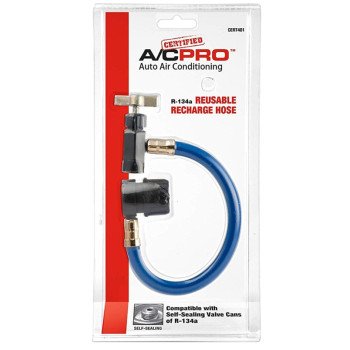 A/C Pro CERT401-1 Recharge Hose, Reusable, For: R-134a Self-Sealing Valve Cans