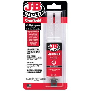 J-B Weld 50112F Epoxy, Clear, Gel, 25 mL, Syringe