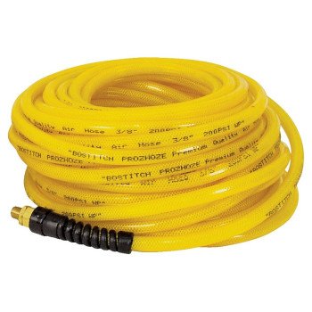 Bostitch PRO-1450 Air Hose, 1/4 in OD, 50 ft L, MNPT, 300 psi Pressure, Polyurethane, Yellow