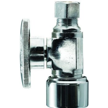 Plumb Pak PPC2068POLF Straight Stop Valve, 1/2 x 3/8 in Connection, OD x OD