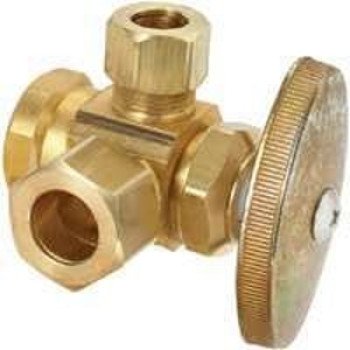 BrassCraft R3701RX RD Stop Valve, 1/2 x 1/2 x 3/8 in Connection, FIP x Compression x Compression, 125 psi Pressure