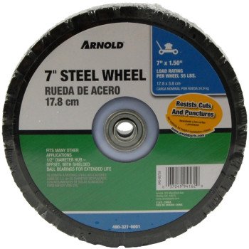 Arnold 490-321-0001 Tread Wheel, Steel, For: Lawnmowers and Golf Carts