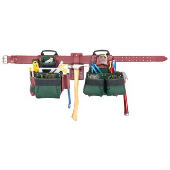 CLC Signature Elite Series 54531 Tool Belt Combo System, 29 to 42 in Waist, 58 in L, Nylon, Green, 17-Pocket