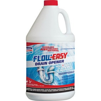 Flow-Easy FE128 Drain Opener, Liquid, Brown, 1 gal