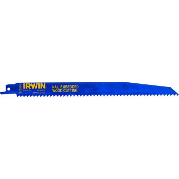 Irwin 372956 Reciprocating Saw Blade, Applicable Materials: Nail-Embedded Wood, Plastic, Wood, 2 in W, 9 in L