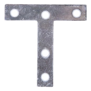 ProSource 22529ZCL T-Plate, 3 in L, 3 in W, 2 mm Thick, Steel, Zinc