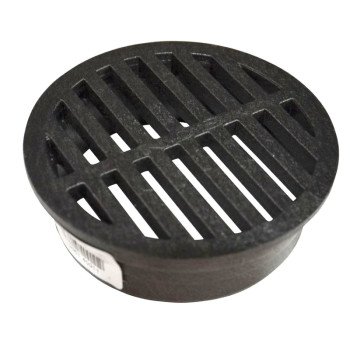 DrainTech 0440SDB Drop-In Drain Grate, 4-9/16 in Dia, Round, Polyethylene, Black