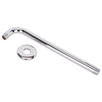 Boston Harbor B1180CP Shower Arm, 1/2-14 Connection, Threaded, 2.75 in L, Stainless Steel, 90 deg