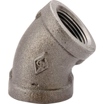 ProSource 4-1-1/4B Pipe Elbow, 1-1/4 in, FIP, 45 deg Angle, Malleable Iron, SCH 40 Schedule, 300 psi Pressure