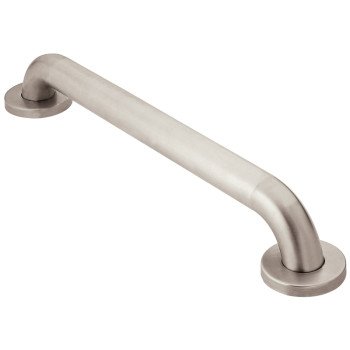 Moen LR8924P S.S Grab Bar, 24 in L Bar, 500 lb, Stainless Steel, Textured