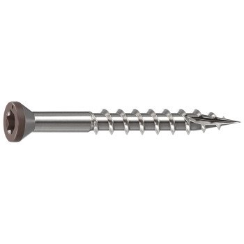 Camo 0353000DS Deck Screw, 0.163 in Thread, 1-5/8 in L, Trim Head, Star Drive, Sharp, Type-17 Point, 316 Stainless Steel