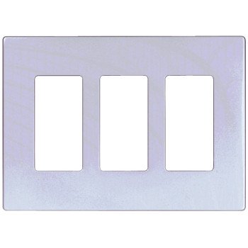 Eaton Cooper Wiring PJS PJS263W Wallplate, 4.87 in L, 6-3/4 in W, 3 -Gang, Polycarbonate, White, High-Gloss