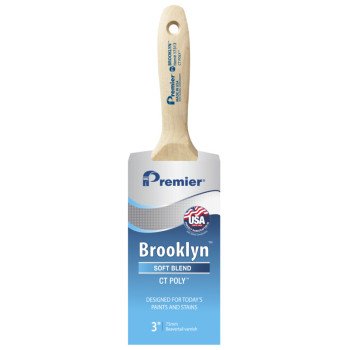 Premier Brooklyn 17313 Paint Brush, 3 in W, Beavertail Varnish Brush, 3 in L Bristle, Polyester Bristle