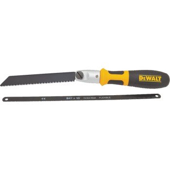 DEWALT DWHT20542 Handsaw, 6 in Reciprocal, 12/10 in Hack in L Blade, 24 TPI, Steel Blade, Cushion-Grip Handle