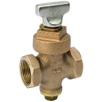 Southland 105-904NL Stop and Drain Valve, 3/4 in Connection, FPT x FPT, Brass Body