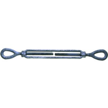 Baron 15-1/2X6 Turnbuckle, 2200 lb Working Load, 1/2 in Thread, Eye, Eye, 6 in L Take-Up, Galvanized Steel