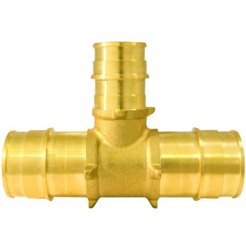 Apollo Expansion Series EPXT1134 Pipe Tee, 1 x 3/4 in, Barb, Brass, 200 psi Pressure