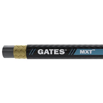 Gates MXT MEGASYS 85052 Wire Braid Hose, 1.08 in OD, 3/4 in ID, 50 ft L, 3125 psi Pressure, Synthetic Rubber, Black