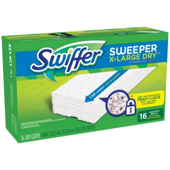 Swiffer 96826 Sweeper Cloth, 16 Pads Capacity