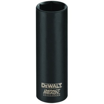 DEWALT IMPACT READY DW22862 Impact Socket, 1/2 in Socket, 1/2 in Drive, Square Drive, 6-Point, Steel, Black Oxide