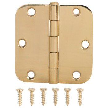 ProSource BH-BR21B-PS Door Hinge, Solid Brass, Brass, Loose Pin, 180 deg Range of Motion, Screw Mounting