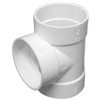 IPEX 201008 Short Pipe Tee, 2 in, Socket, PVC, White