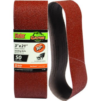 Gator 7012 Sanding Belt, 3 in W, 21 in L, 50 Grit, Coarse, Aluminum Oxide Abrasive