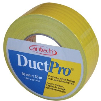 Cantech DUCTPRO 39705 Duct Tape, 55 m L, 48 mm W, Polyethylene Backing, Yellow