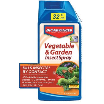 BioAdvanced 701521A Vegetable and Garden Insecticide, Liquid, Spray Application, 32 oz Bottle