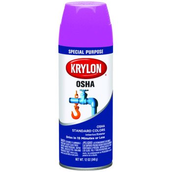 Krylon K01929777 Safety Spray Paint, Gloss, Safety Purple, 12 oz, Can