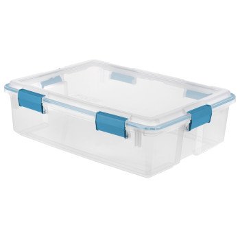 Sterilite 19314304 Gasket Box, 37 qt, Latches Locking, Plastic, Blue Aquarium