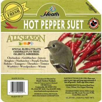 Heath DD-25 Suet Cake, All-Season, Hot Pepper, 11.25 oz