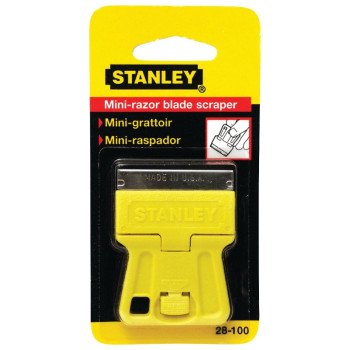 STANLEY 28-100 Scraper, 1-1/2 in W Blade, 1-Edge, Razor Blade, HCS Blade, Plastic Handle, 1-13/16 in OAL