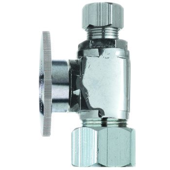 Plumb Pak PP63PCLF Shut-Off Valve, 1/2 x 3/8 in Connection, Compression, Brass Body