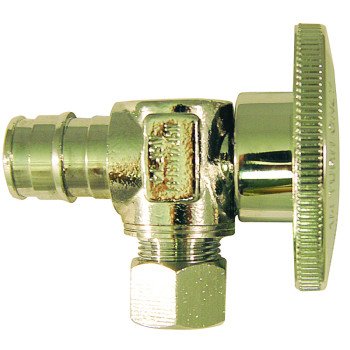 Apollo EPXVA1238C Angle Stop Valve, 1/2 x 3/8 in Connection, PEX x Compression, 200 psi Pressure, Quarter-Turn Actuator