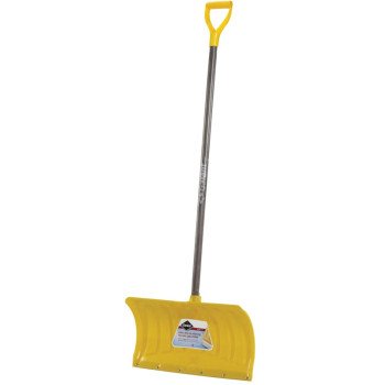 Garant APP21KDR Snow Pusher, 21 in W Blade, Polypropylene Blade, Ash Wood Handle, D-Grip Handle, Yellow