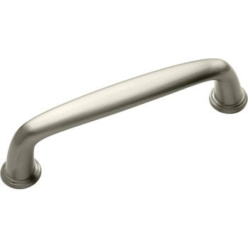 Amerock BP53702G10 Cabinet Pull, 4-7/16 in L Handle, 1-1/8 in H Handle, 1-1/8 in Projection, Zinc, Satin Nickel