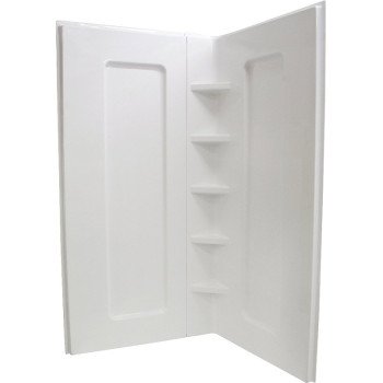 MAAX 102892-000 Wall Set, 38 in W, 72 in H, Acrylic, White, Stud Mounting