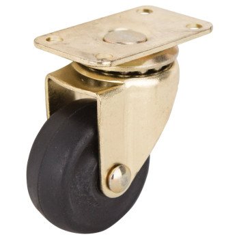 ProSource JC-D01-PS Swivel Caster, 1-5/8 in Dia Wheel, 5/8 in W Wheel, Rubber Wheel, Black, 70 lb