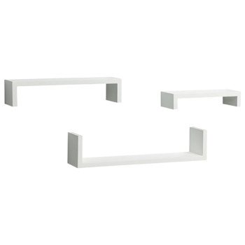 Knape & Vogt 243-WT Ledge Kit, White, 40 lb, 3-Shelf, Wood