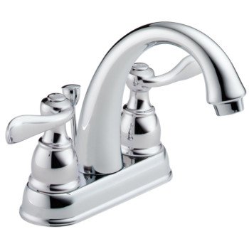 Delta Windemere Series 25896LF Centerset Bathroom Faucet, Chrome Plated, 1-5/8 in Plate Size, 5-11/16 in, 1.2 gpm, Metal