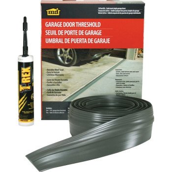 M-D 50100 Garage Door Threshold Kit, 1/8 in Thick, 10 ft L, Vinyl, Gray