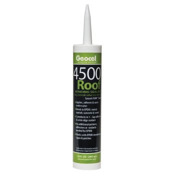 Geocel 4500 Series 55103 Roof Bonding Sealant, Black, Liquid, 10 oz Cartridge